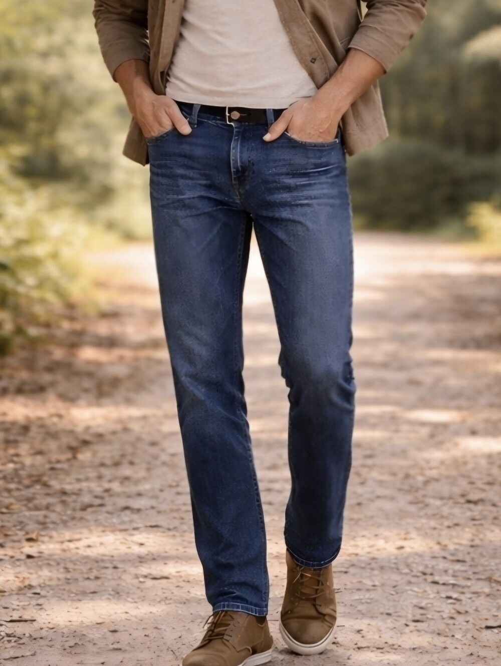 DU/ER L2X Straight Leg Jeans Mens 34x30 Performance Stretch Denim COOLMAX Blue